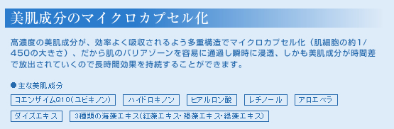美肌成分のマイクロカプセル化